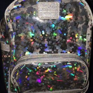 Loungefly Holographic Clear Sequin Mini Backpack